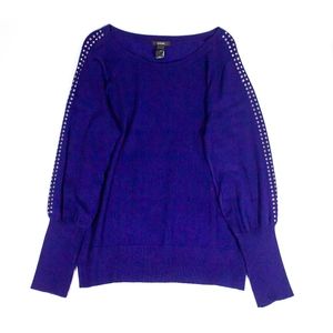 Alfani Long Sleeve Studded Navy/Blue Shirt Sz XL